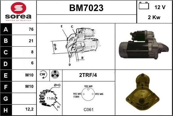 Sera BM7023 - Starteris autodraugiem.lv