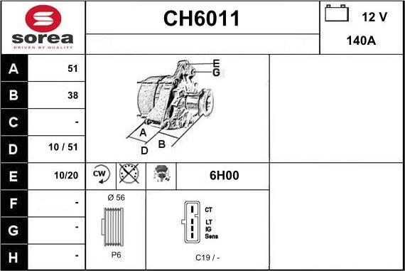 Sera CH6011 - Ģenerators autodraugiem.lv