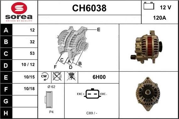 Sera CH6038 - Ģenerators autodraugiem.lv
