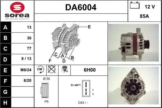 Sera DA6004 - Ģenerators autodraugiem.lv