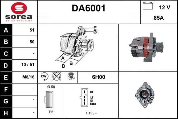Sera DA6001 - Ģenerators autodraugiem.lv