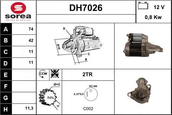 Sera DH7026 - Starteris autodraugiem.lv