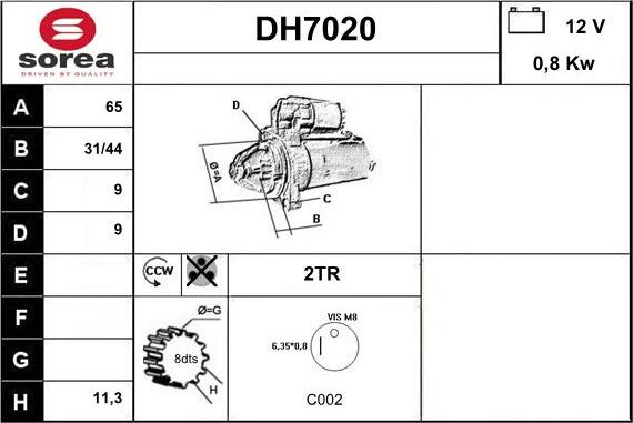 Sera DH7020 - Starteris autodraugiem.lv