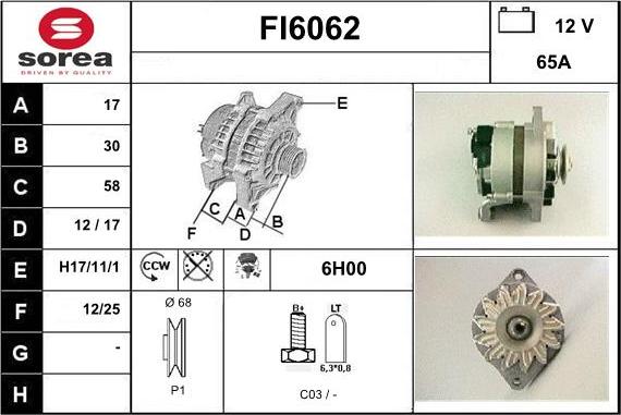 Sera FI6062 - Ģenerators autodraugiem.lv
