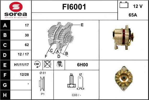Sera FI6001 - Ģenerators autodraugiem.lv