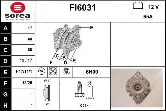 Sera FI6031 - Ģenerators autodraugiem.lv