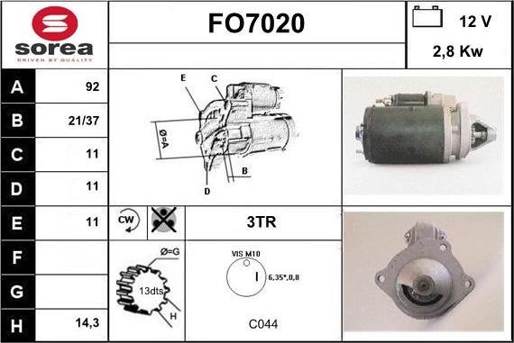 Sera FO7020 - Starteris autodraugiem.lv