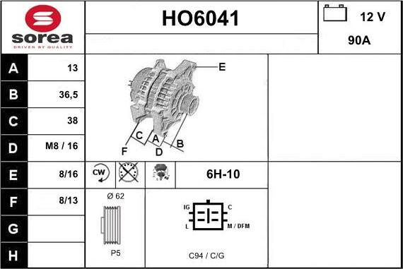Sera HO6041 - Ģenerators autodraugiem.lv