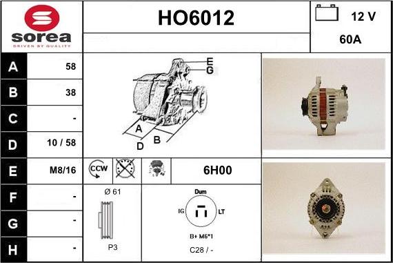 Sera HO6012 - Ģenerators autodraugiem.lv