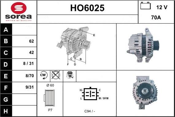 Sera HO6025 - Ģenerators autodraugiem.lv