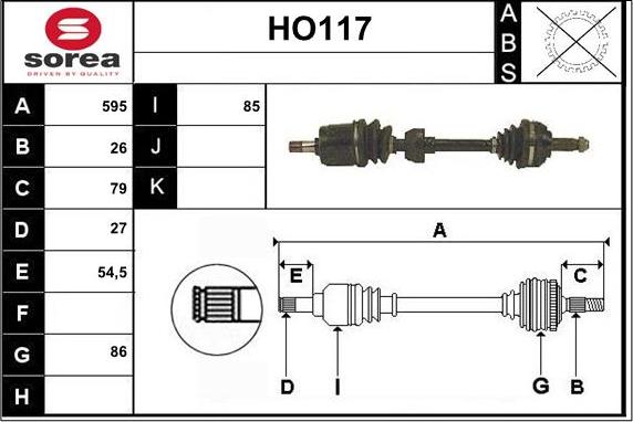 Sera HO117 - Piedziņas vārpsta autodraugiem.lv