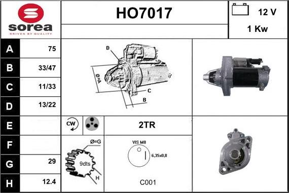 Sera HO7017 - Starteris autodraugiem.lv