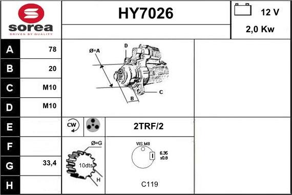 Sera HY7026 - Starteris autodraugiem.lv