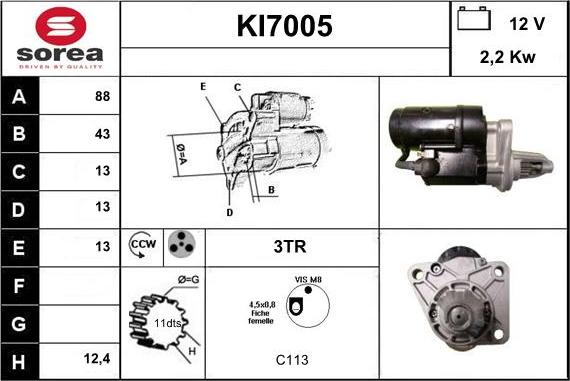 Sera KI7005 - Starteris autodraugiem.lv