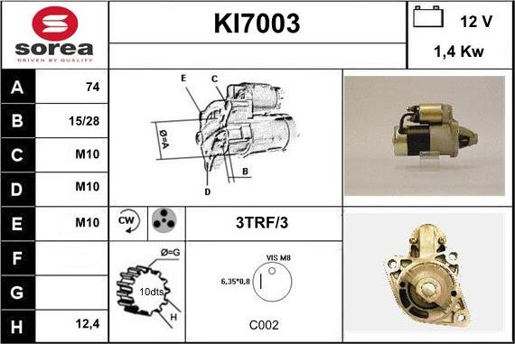 Sera KI7003 - Starteris autodraugiem.lv