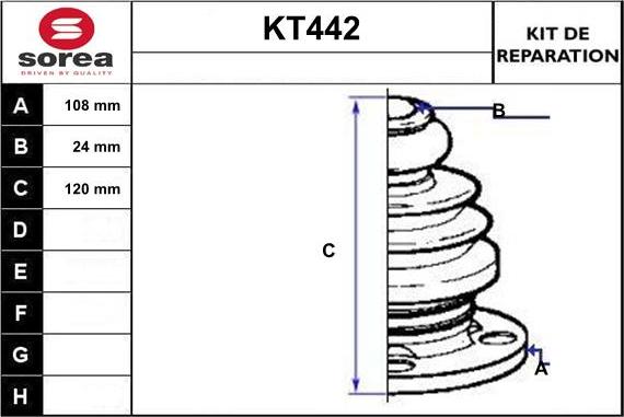 Sera KT442 - Putekļusargs, Piedziņas vārpsta autodraugiem.lv