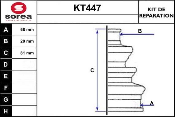 Sera KT447 - Putekļusargs, Piedziņas vārpsta autodraugiem.lv