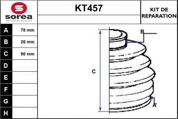 Sera KT457 - Putekļusargs, Piedziņas vārpsta autodraugiem.lv