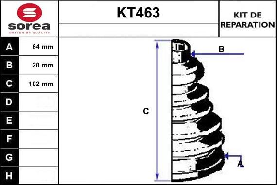 Sera KT463 - Putekļusargs, Piedziņas vārpsta autodraugiem.lv