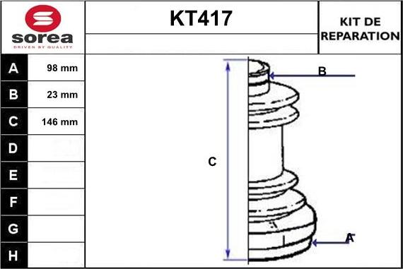 Sera KT417 - Putekļusargs, Piedziņas vārpsta autodraugiem.lv