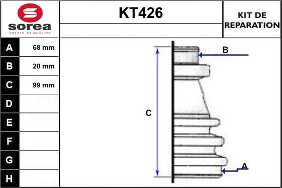 Sera KT426 - Putekļusargs, Piedziņas vārpsta autodraugiem.lv