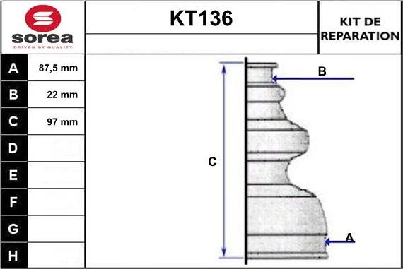 Sera KT136 - Putekļusargs, Piedziņas vārpsta autodraugiem.lv