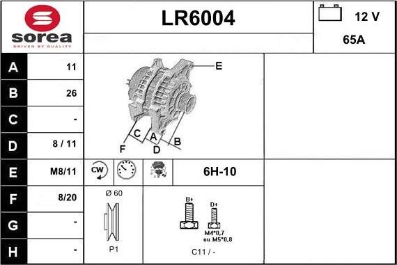 Sera LR6004 - Ģenerators autodraugiem.lv