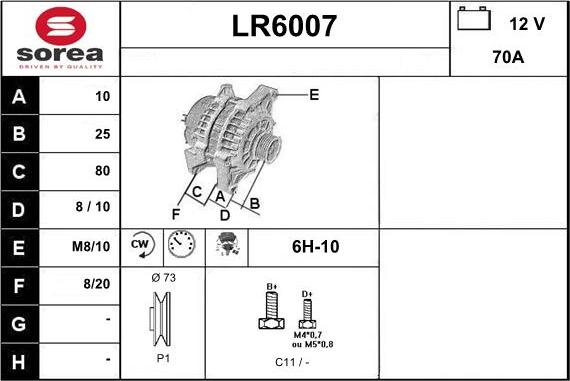 Sera LR6007 - Ģenerators autodraugiem.lv
