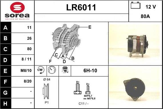 Sera LR6011 - Ģenerators autodraugiem.lv