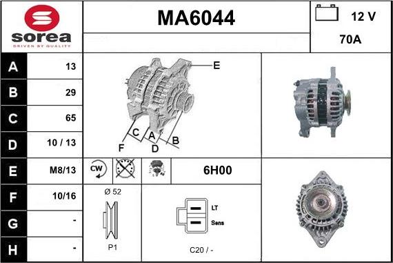Sera MA6044 - Ģenerators autodraugiem.lv