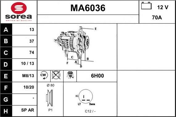 Sera MA6036 - Ģenerators autodraugiem.lv