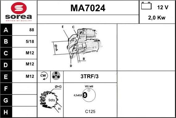 Sera MA7024 - Starteris autodraugiem.lv