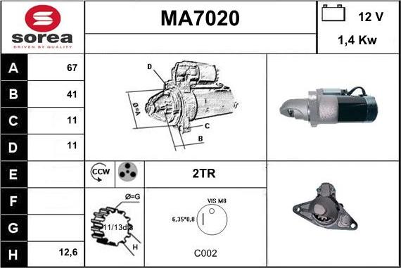 Sera MA7020 - Starteris autodraugiem.lv