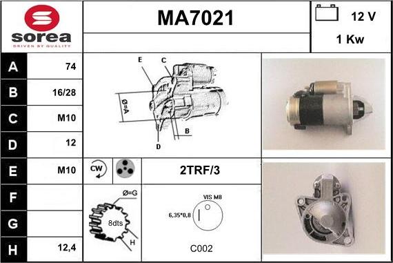 Sera MA7021 - Starteris autodraugiem.lv