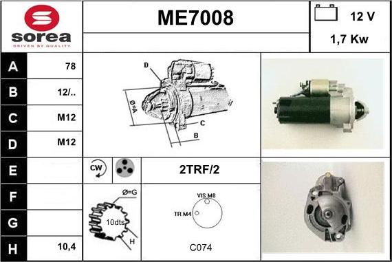 Sera ME7008 - Starteris autodraugiem.lv