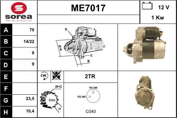 Sera ME7017 - Starteris autodraugiem.lv