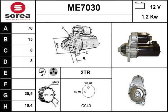 Sera ME7030 - Starteris autodraugiem.lv