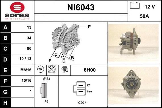 Sera NI6043 - Ģenerators autodraugiem.lv