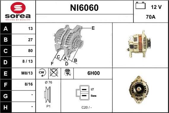 Sera NI6060 - Ģenerators autodraugiem.lv