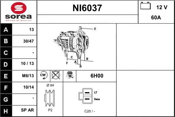 Sera NI6037 - Ģenerators autodraugiem.lv