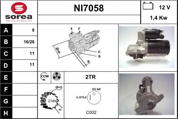 Sera NI7058 - Starteris autodraugiem.lv