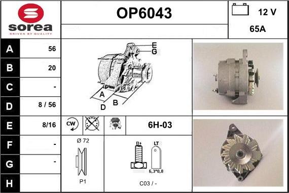Sera OP6043 - Ģenerators autodraugiem.lv