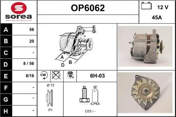 Sera OP6062 - Ģenerators autodraugiem.lv