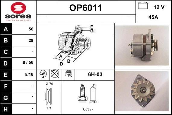 Sera OP6011 - Ģenerators autodraugiem.lv