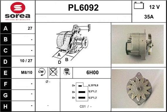 Sera PL6092 - Ģenerators autodraugiem.lv