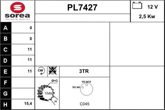 Sera PL7427 - Starteris autodraugiem.lv