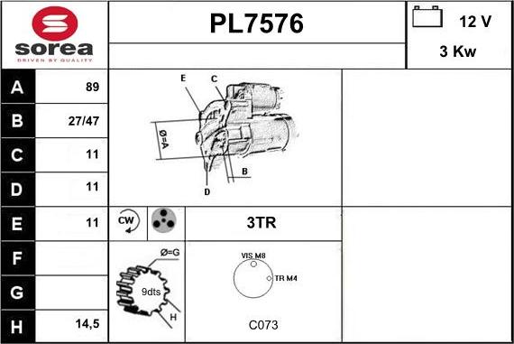 Sera PL7576 - Starteris autodraugiem.lv