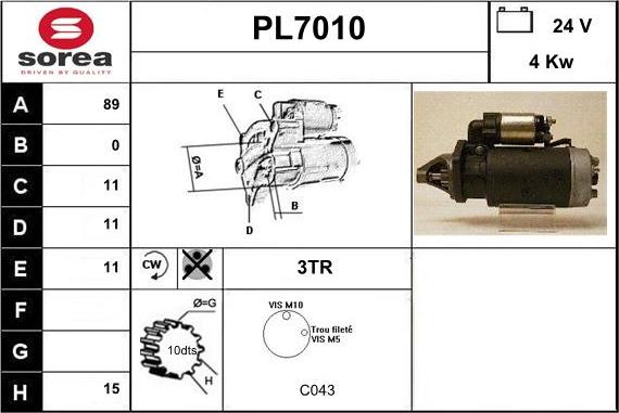 Sera PL7010 - Starteris autodraugiem.lv