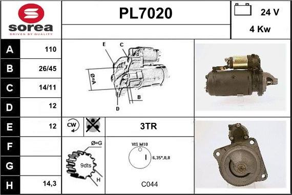 Sera PL7020 - Starteris autodraugiem.lv