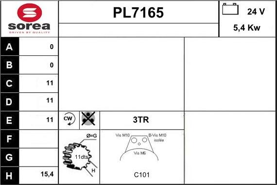 Sera PL7165 - Starteris autodraugiem.lv